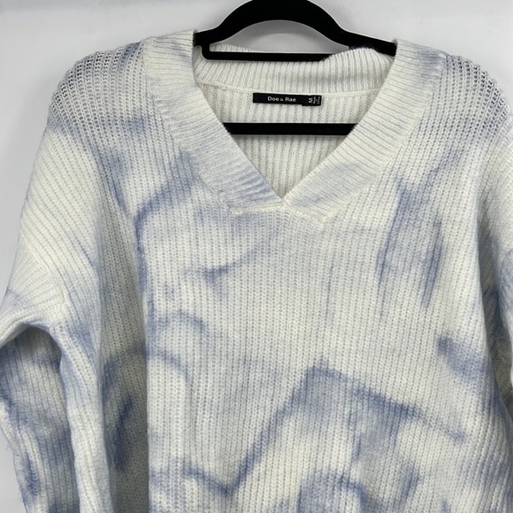 Doe and Rae white tie dye purple sweater size medium - Picture 6 of 8